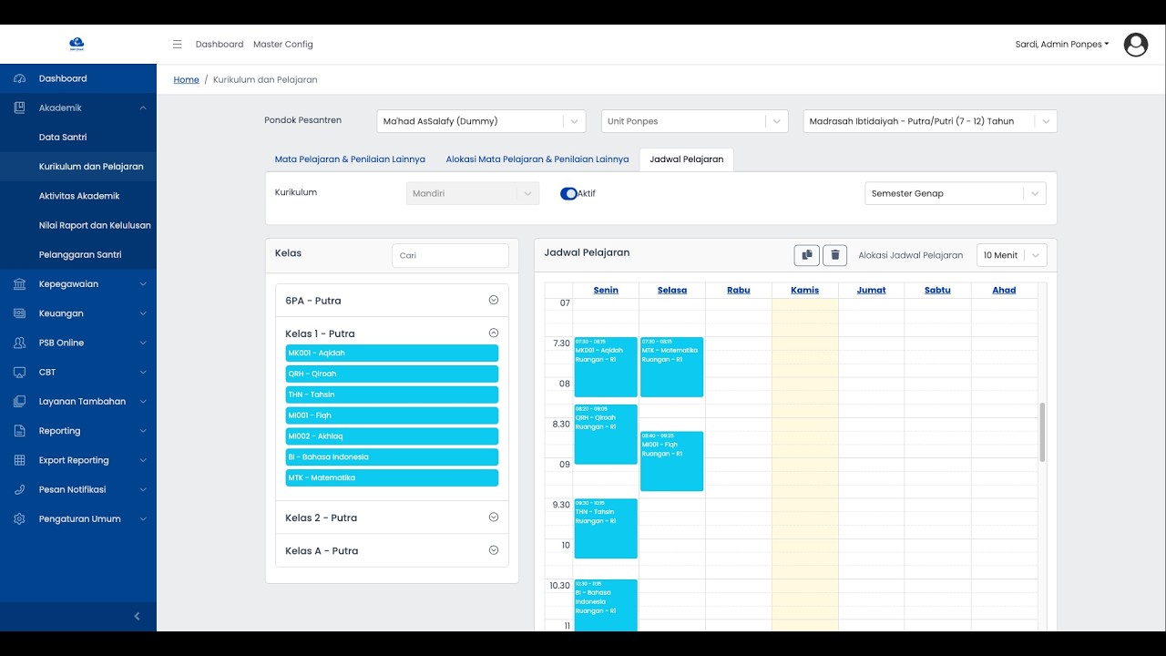 Tutorial Akademik (Konfigurasi, Mata Pelajaran, Jadwal, Penilaian & Rapor) - Terbaru SaisCloud
