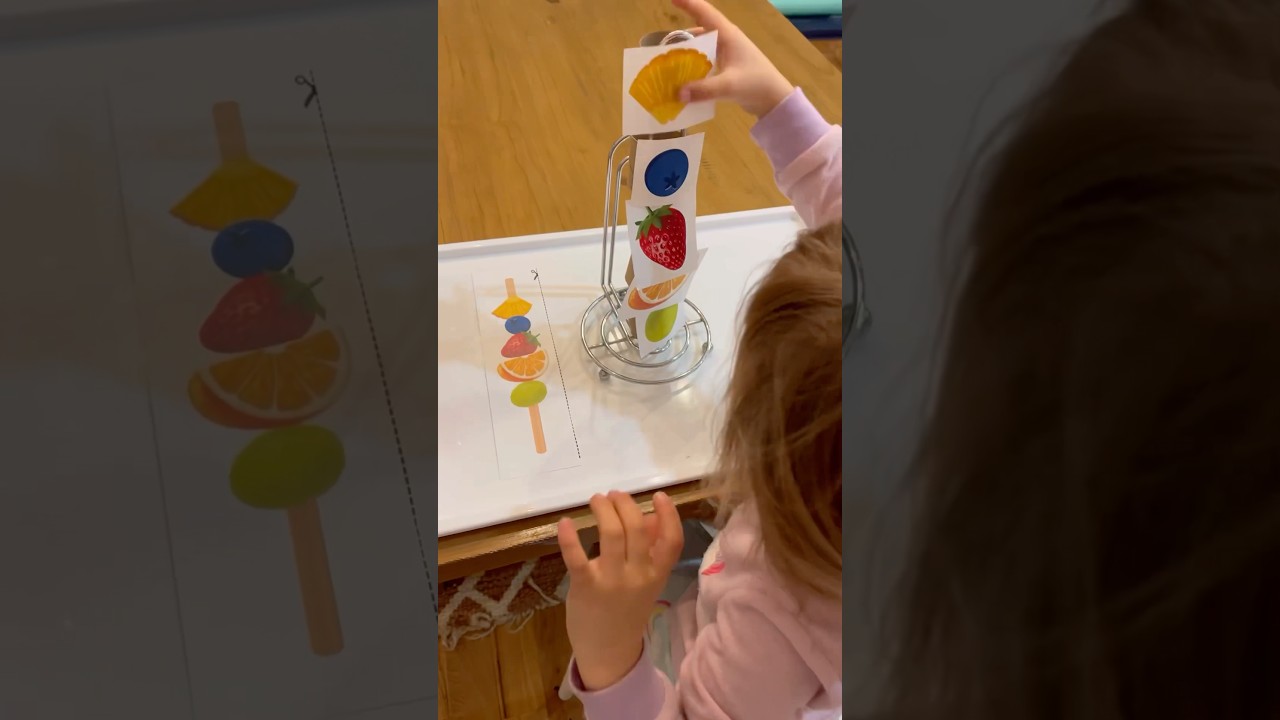 Fruit Kabobs! #fruit #kidsactivities #learningthroughplay