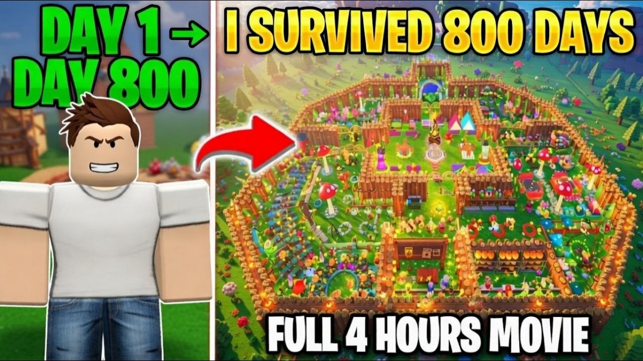 From Day 1 to Day 800 in Roblox Survival – Full 4 Hour Movie