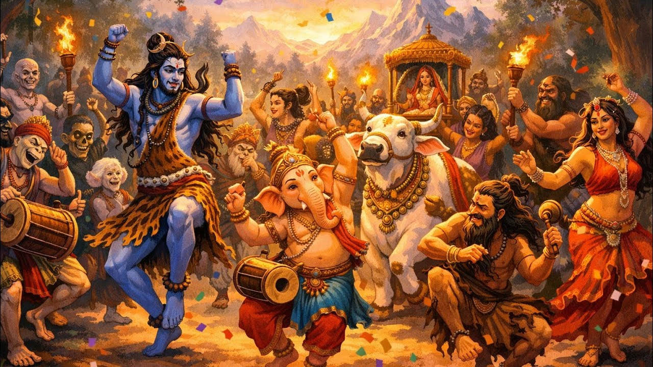 🚩🚩भोलेनाथ की शादी में नाच करते हुए बारातियों का माहौल हर हर महाकाल🚩The atmosphere of the wedding pr🚩