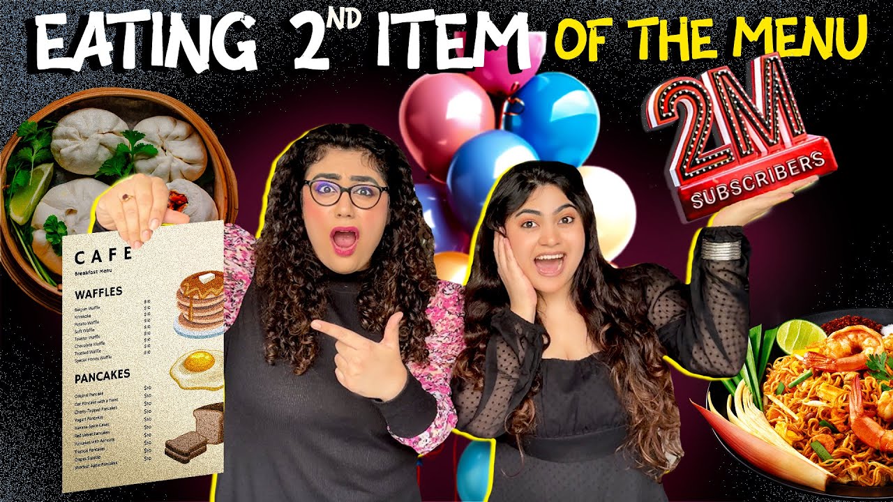 Eating 2nd Item on the menu food challenge for 24 hours!🤫*revealing secrets* ft. Thakur Sisters