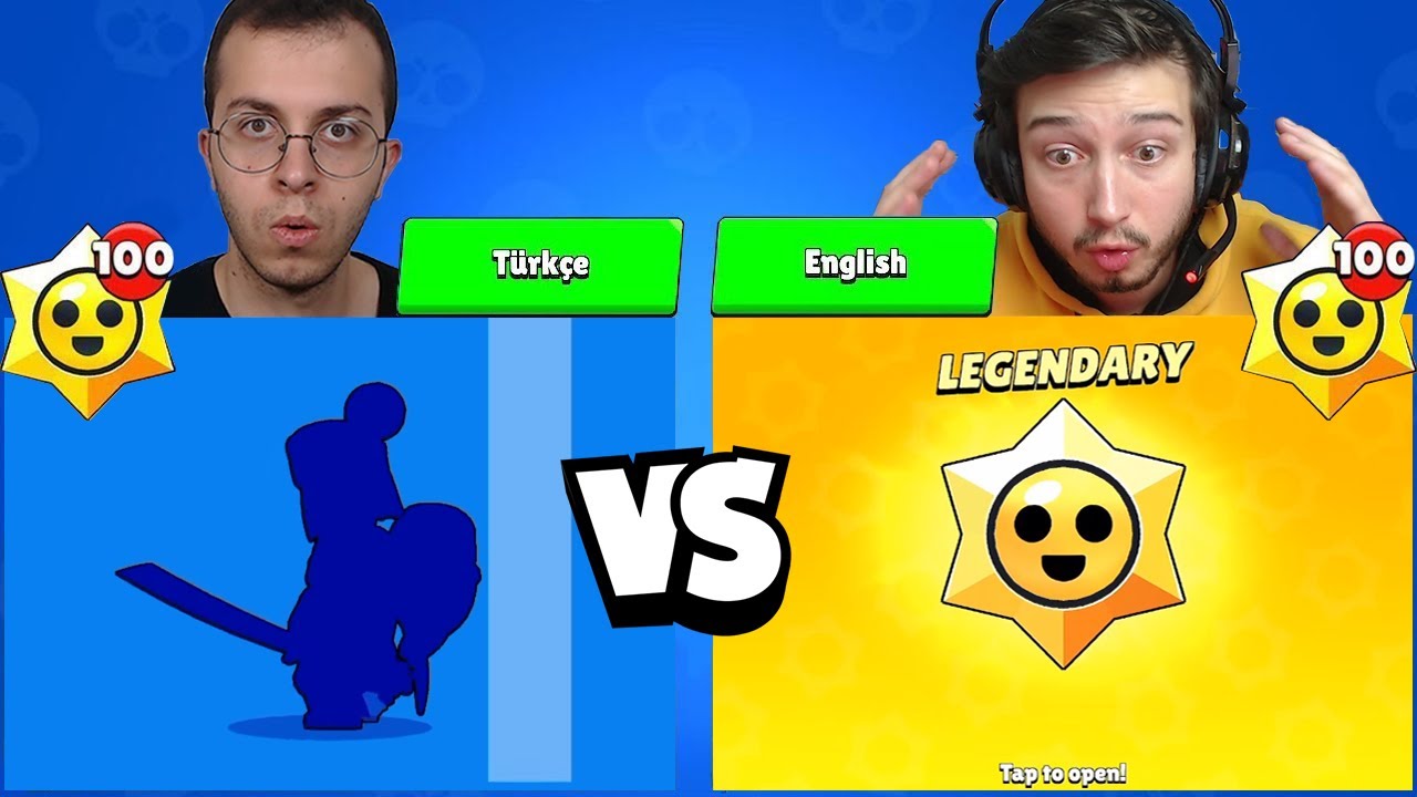 TÜRKÇE HESAP vs İNGİLİZCE HESAP ( 200 EFSANEVİ STARR HEDİYESİ AÇTIK ) !!! - Brawl Stars