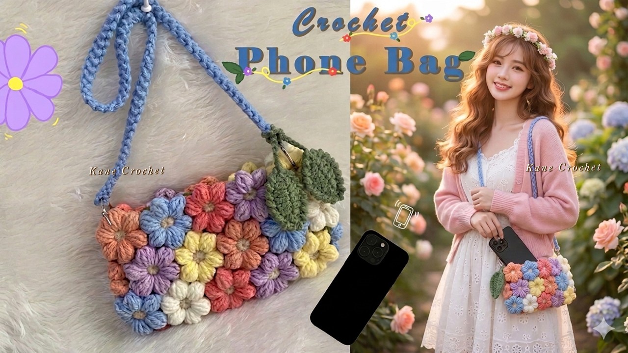CROCHET WALLET 🌺 Crochet Flower Designs for Phone Bags Revealed 🌺