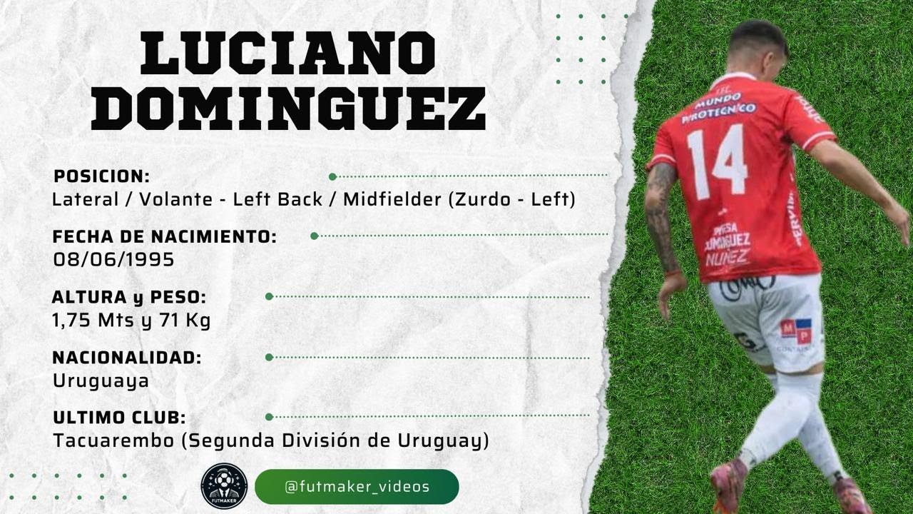 Luciano Domínguez | Lateral/Volante - Left Back/Midfielder | Highlights Tacuarembo 2025