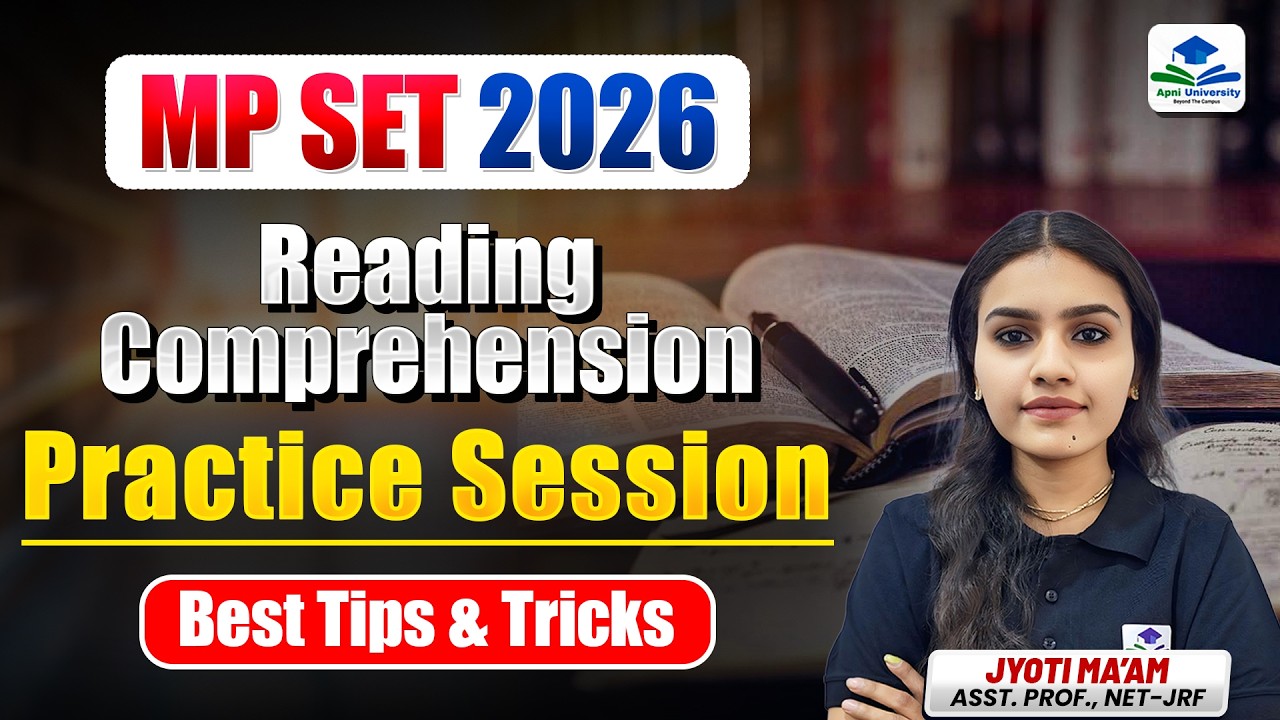 MP SET 2026 | Unit-3 | Reading Comprehension Practice | Best Strategy & Tricks | Jyoti Ma’am