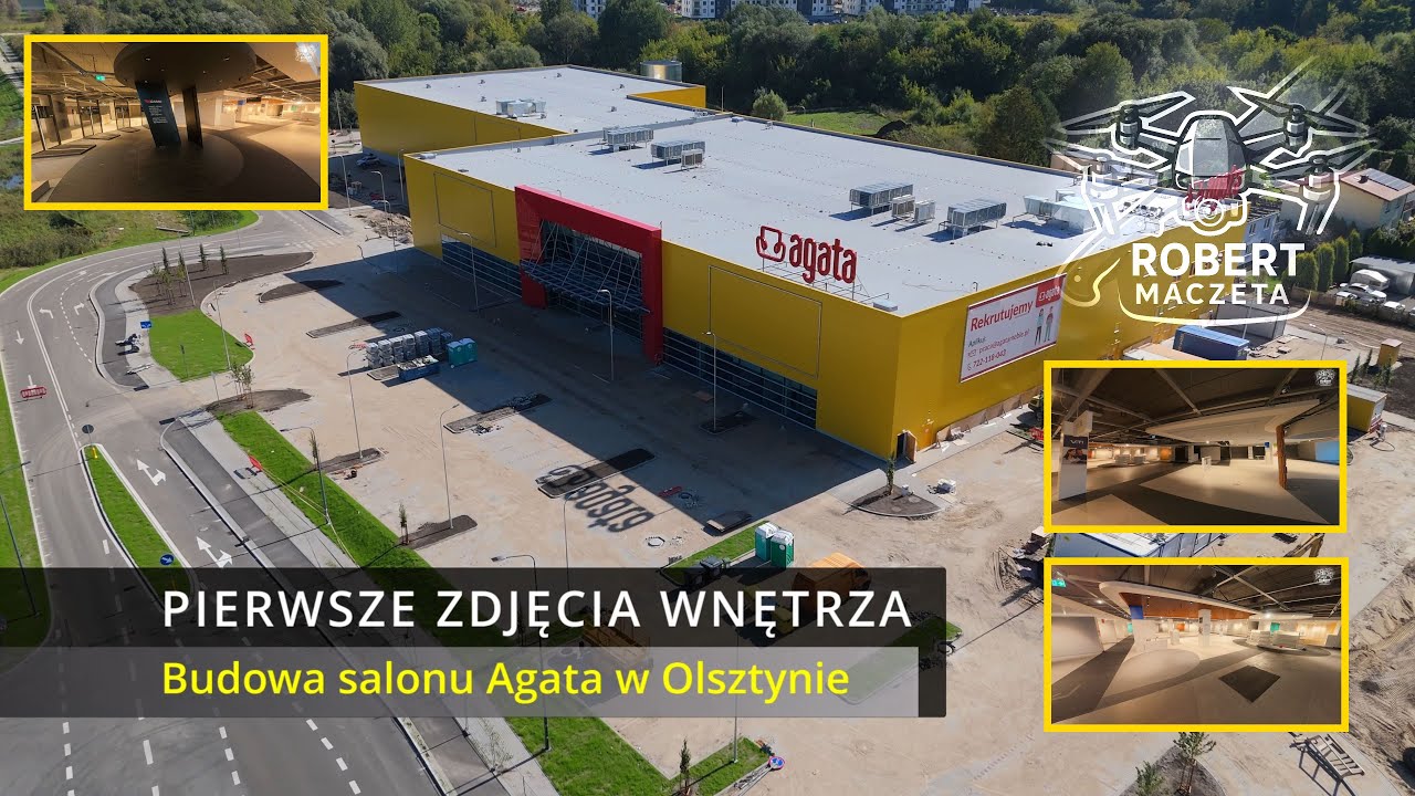 Wnętrze Salonu Meblowego Agata w Olsztynie | Niedługo otwarcie | Widok z drona 4K