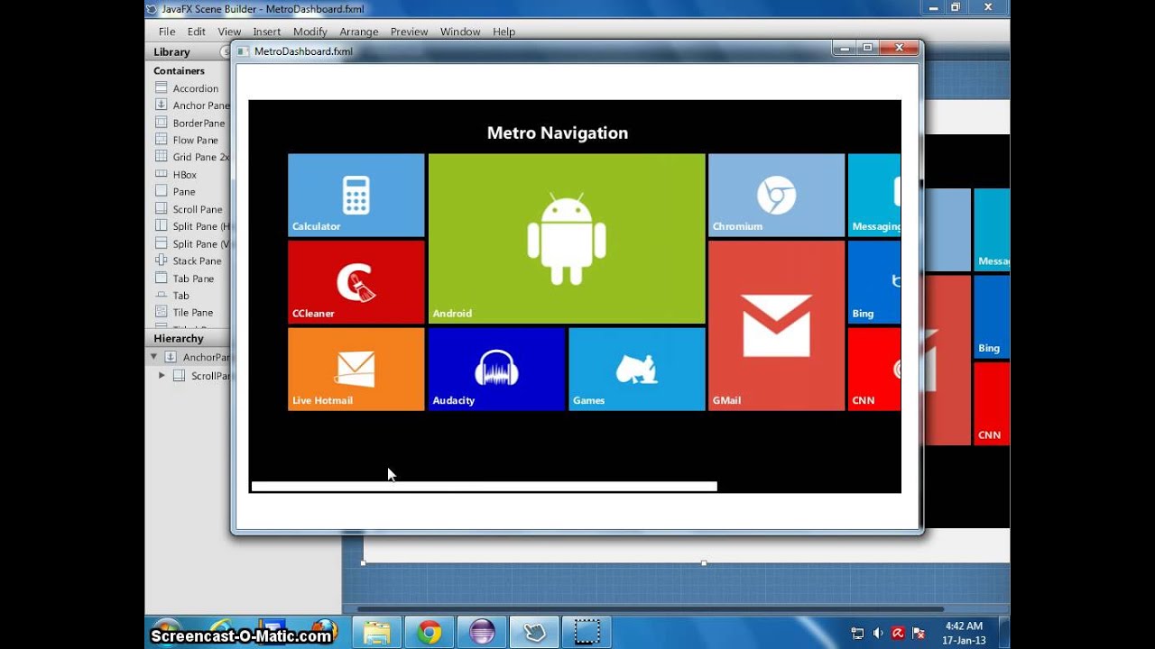 Metro Dashboard in JavaFX