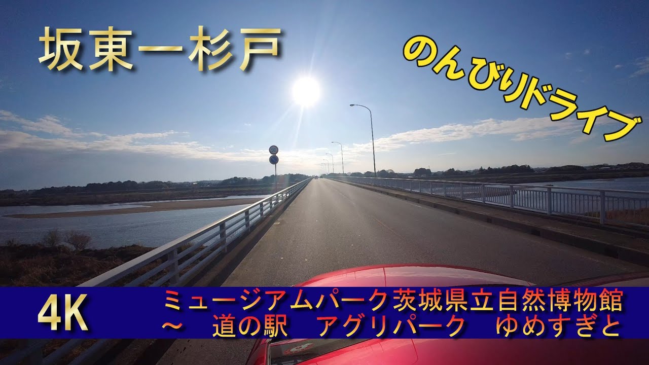 4K Japan drive Ibaraki Bandou-Saitama Sugito  坂東市から杉戸町　ドライブ