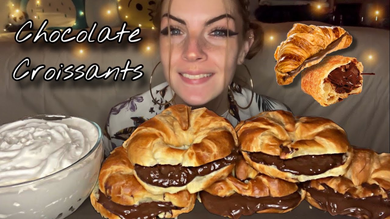 CHOCOLATE CROISSANTS MUKBANG! (Vegan) (No Talking)