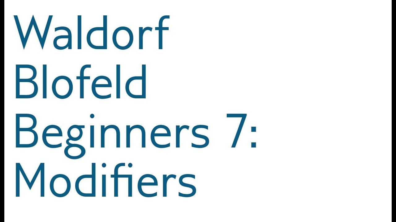 [tutorial] Blofeld Beginners 7: Modifiers