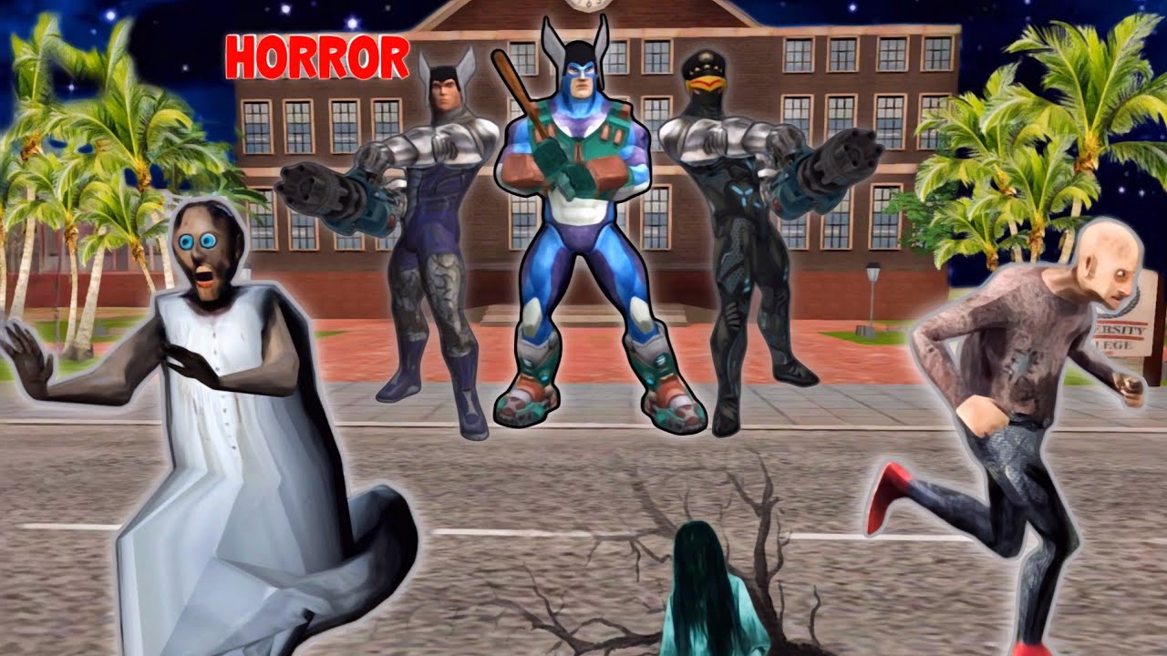 ROPE HERO vs GRANNY and GRANDPA In ROPE HERO VICE TOWN (Ghostbuster)