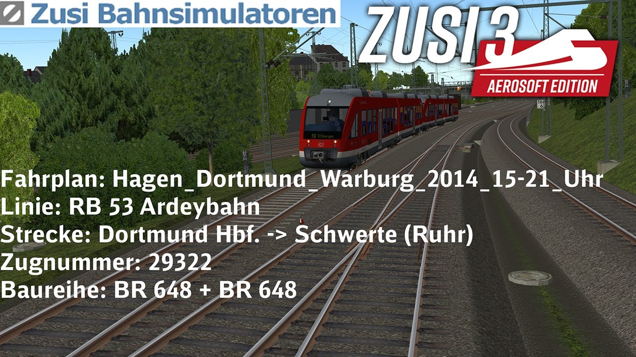 | ZUSI 3 | RE 29322 RB 53 Dortmund Hbf nach Schwerte (Ruhr)  | BR 648 + BR  648 | Hinfahrt