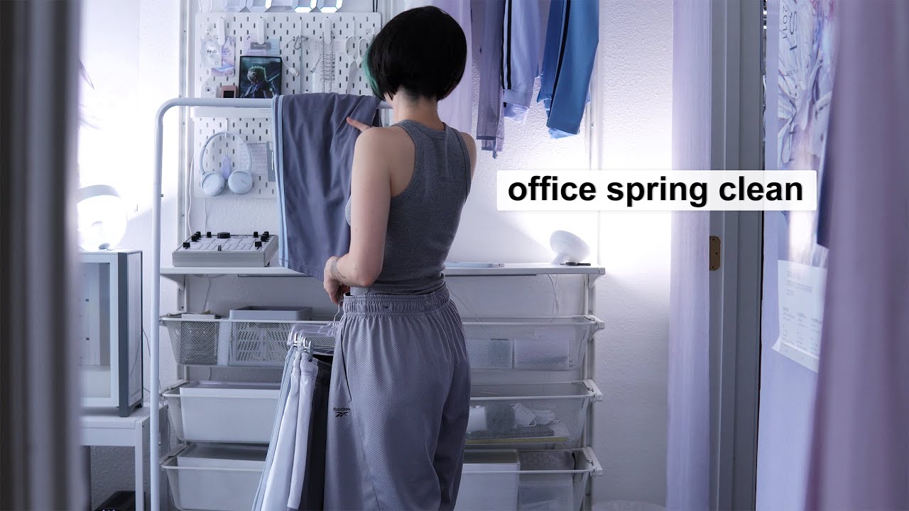 productive vlog / freelance artist daily work life, office organization clean with me