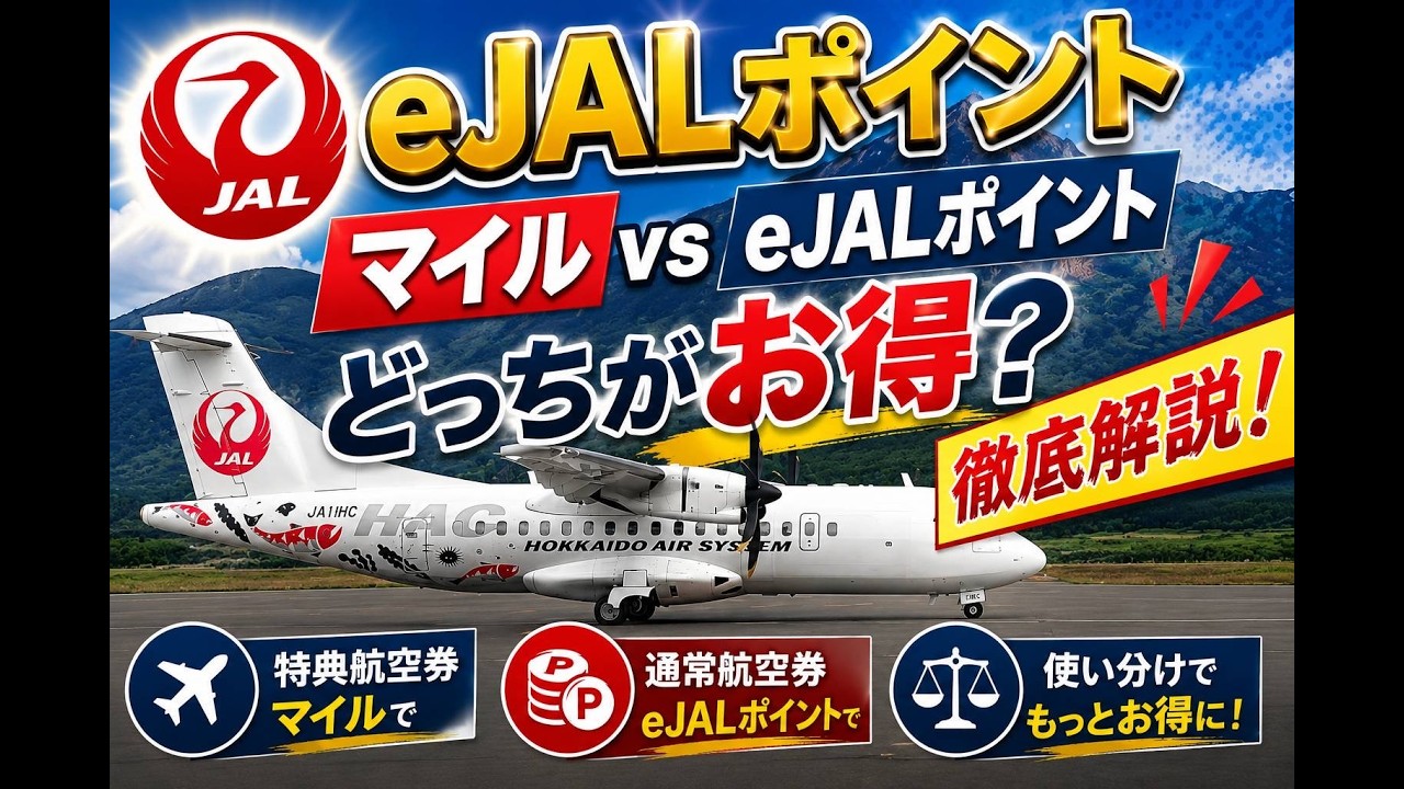 【JAL eJALポイント】マイルとeJALポイントどちらがお得？ANAスカイコインと比較