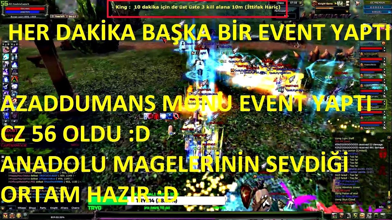 Anadolu Mageleri Tekrar Kral Se&ccedil;ilen AZADDUMANS' ın Bowl Etkinliğinde Affetmedi Cz 56 -Knight Online