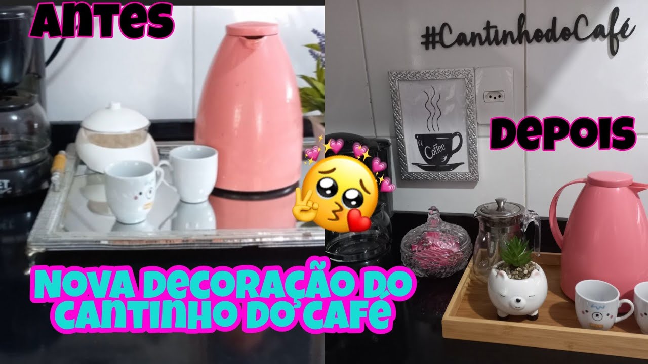 NOVA DECORAÇÃO DO CANTINHO DO CAFÉ /comprinhas ficou tudo fofo🥰