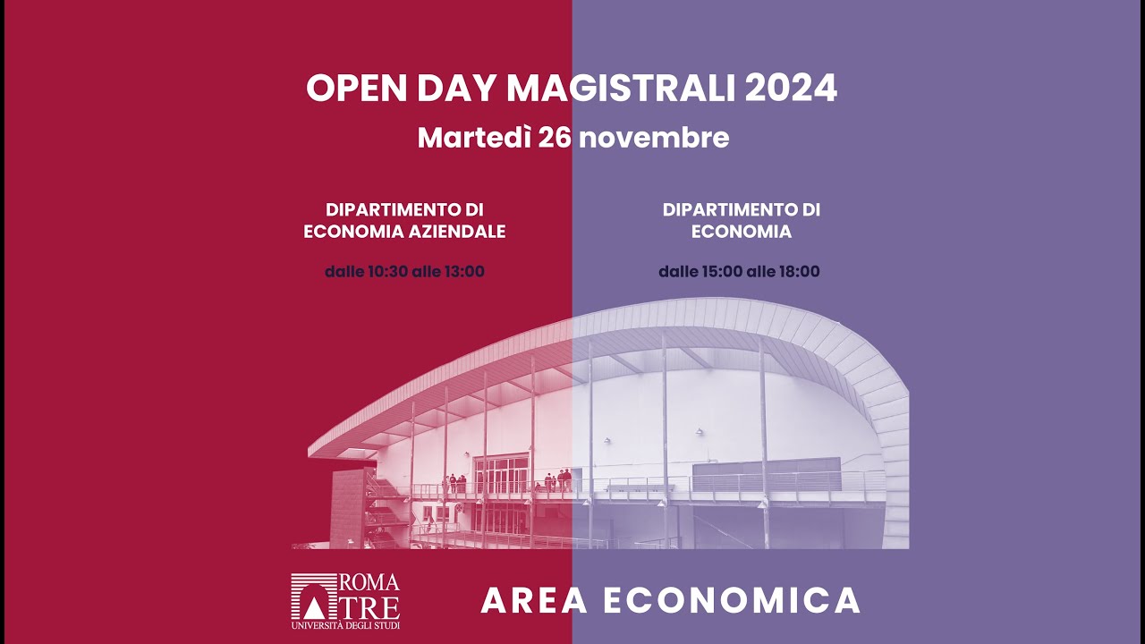 Open Day Magistrali Dipartimento di Economia Aziendale  - 26 novembre 2024