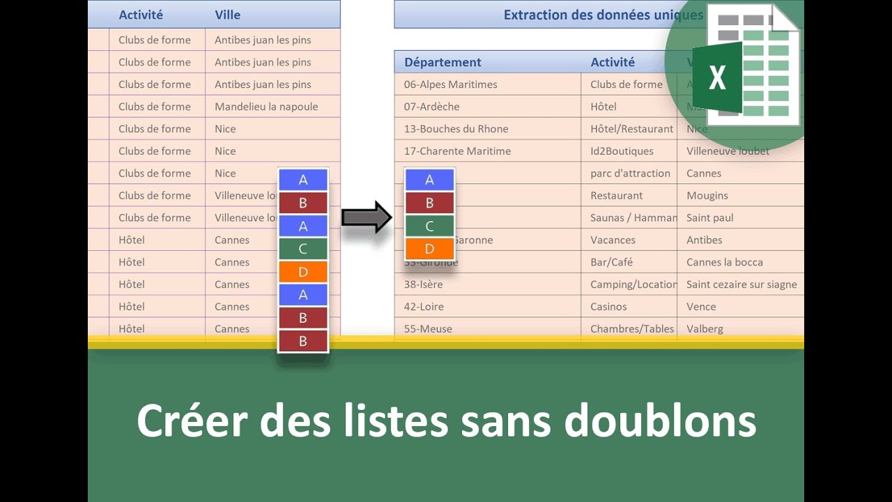 Créer des listes sans doublons avec une seule formule