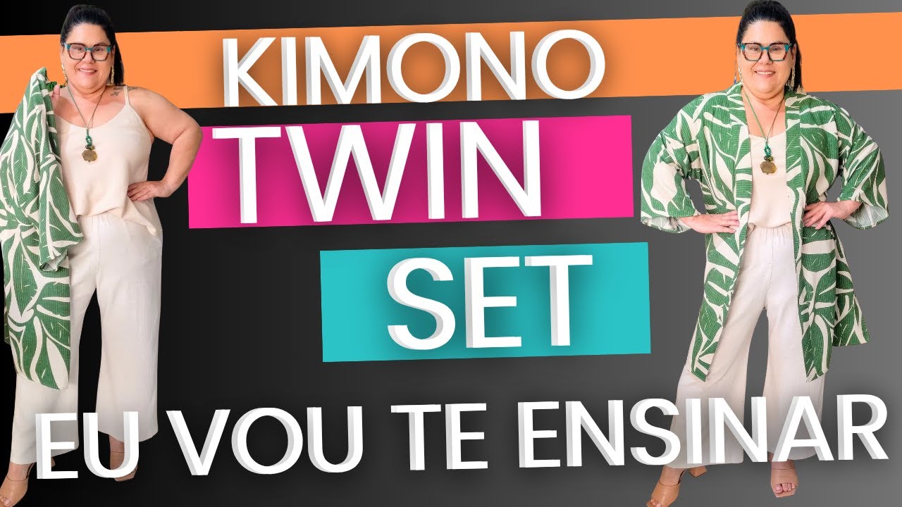TWIN SET KIMONO E BLUSA DE ALÇA PASSO A PASSO SIMPLES E FÁCIL EU VOU TE ENSINAR