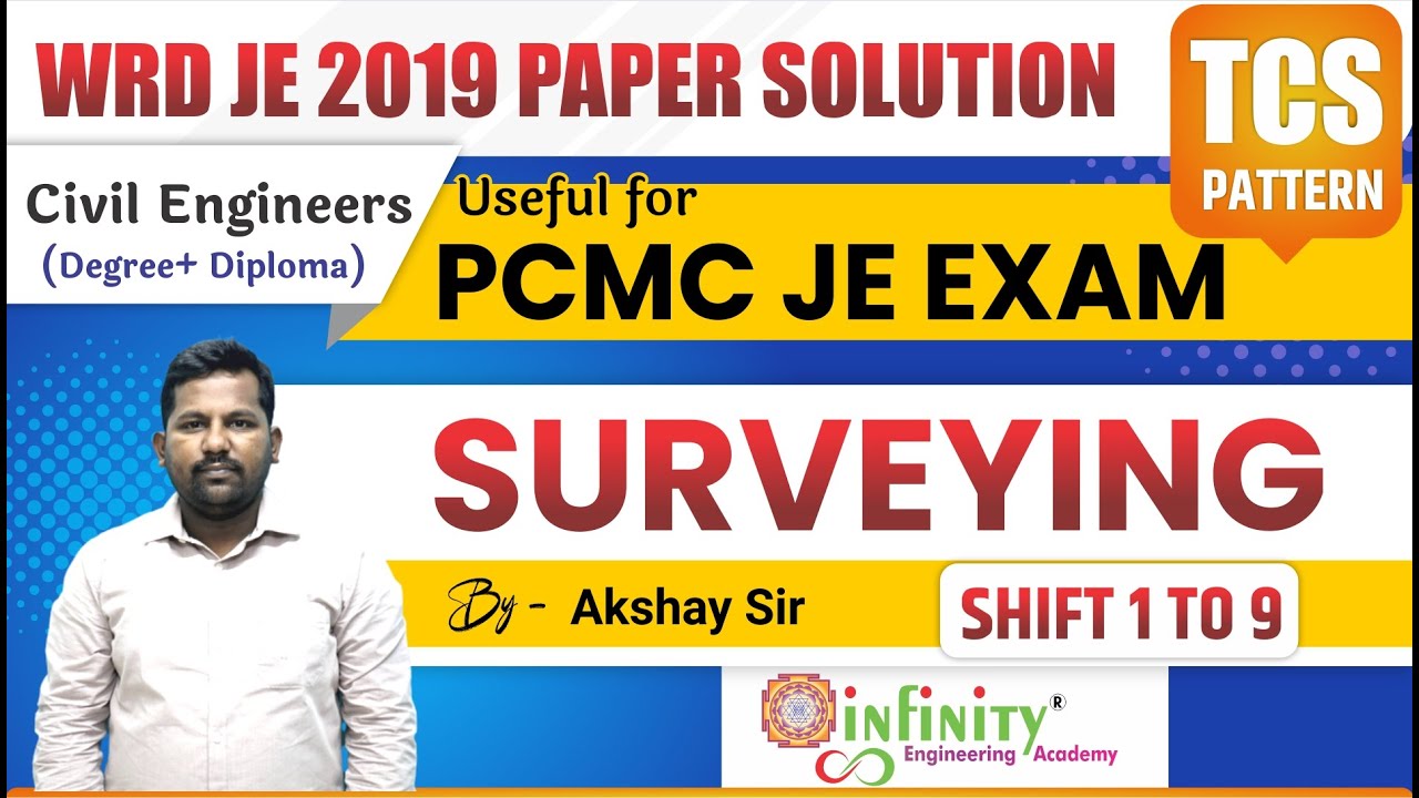 WRD JE 2019 Paper Solution | WRD JE Previous Paper Analysis | WRD Surveying Question | PCMC JE Civil