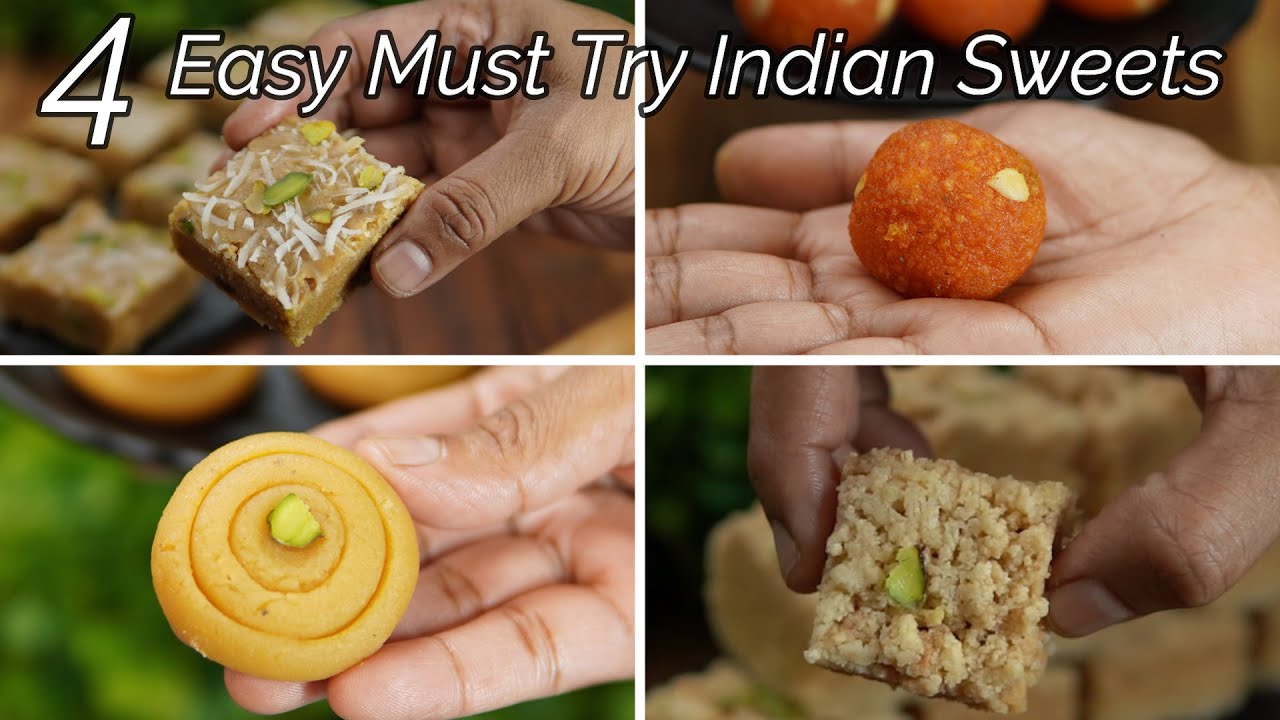 4 आसान मिठाई 30 मिनट में No Machine | 4 Easy Must Try Sweets for Festivals | Seema's Smart Kitchen