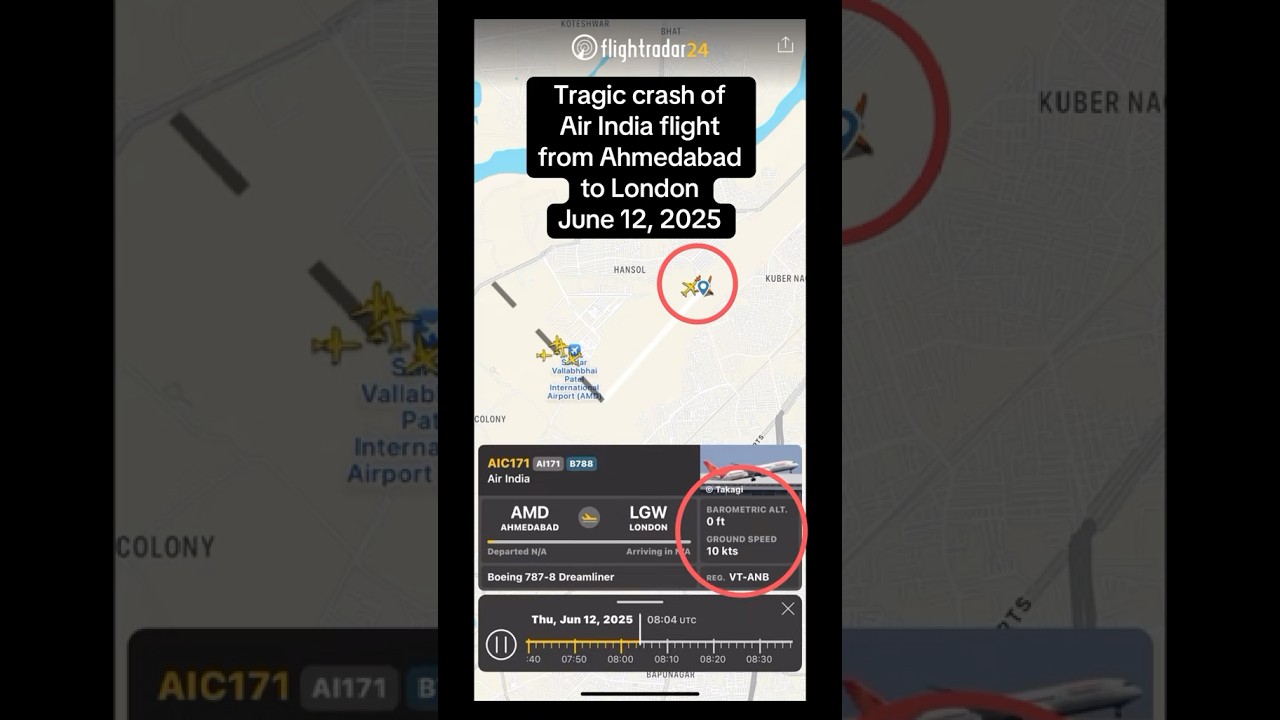 Air India crash: June 12, 2025 #airindia #planecrash #flightradar24