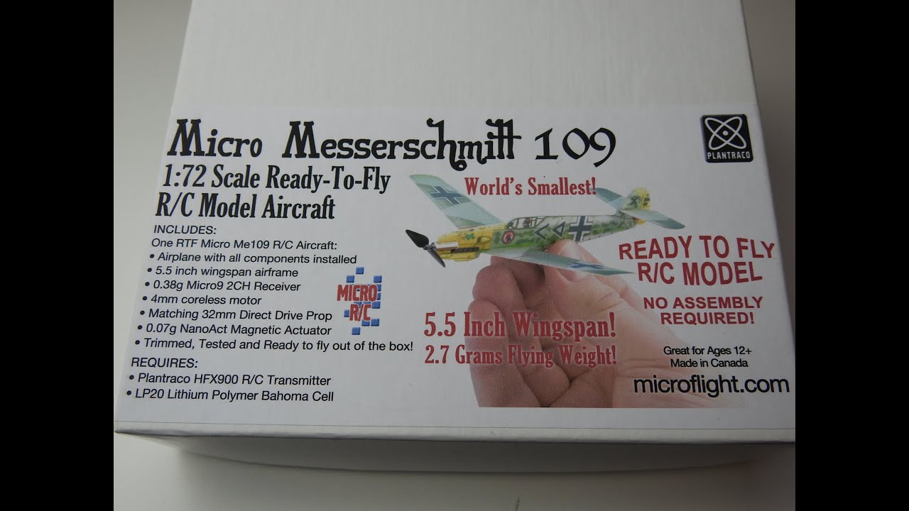 Micro Messerschmitt 109 world smallest RC Plane 1:72 Plantraco
