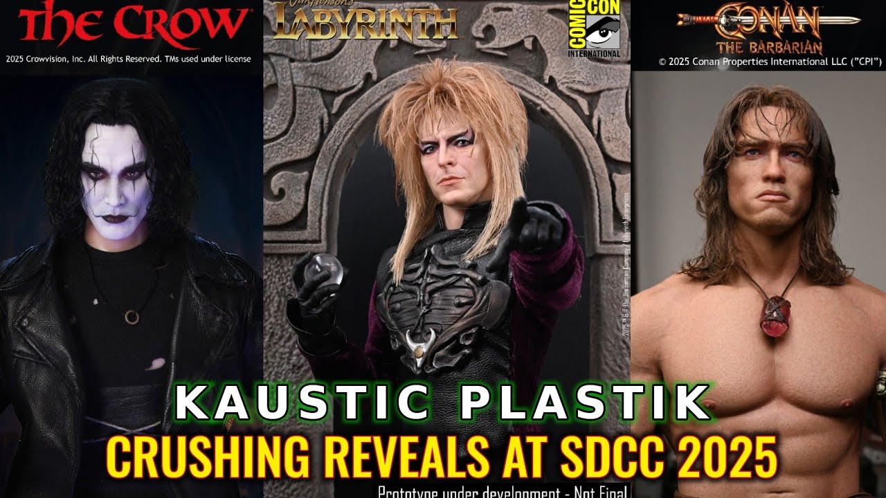 SDCC KAUSTIC PLASTIK MAESTRO LINE  - THE CROW - DAVID BOWIE - CONAN