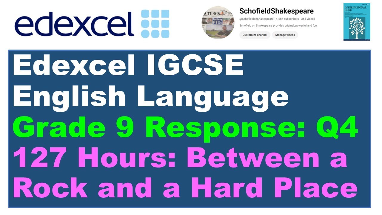 Achieving a Grade 9: 127 Hours (Edexcel IGCSE English Language)