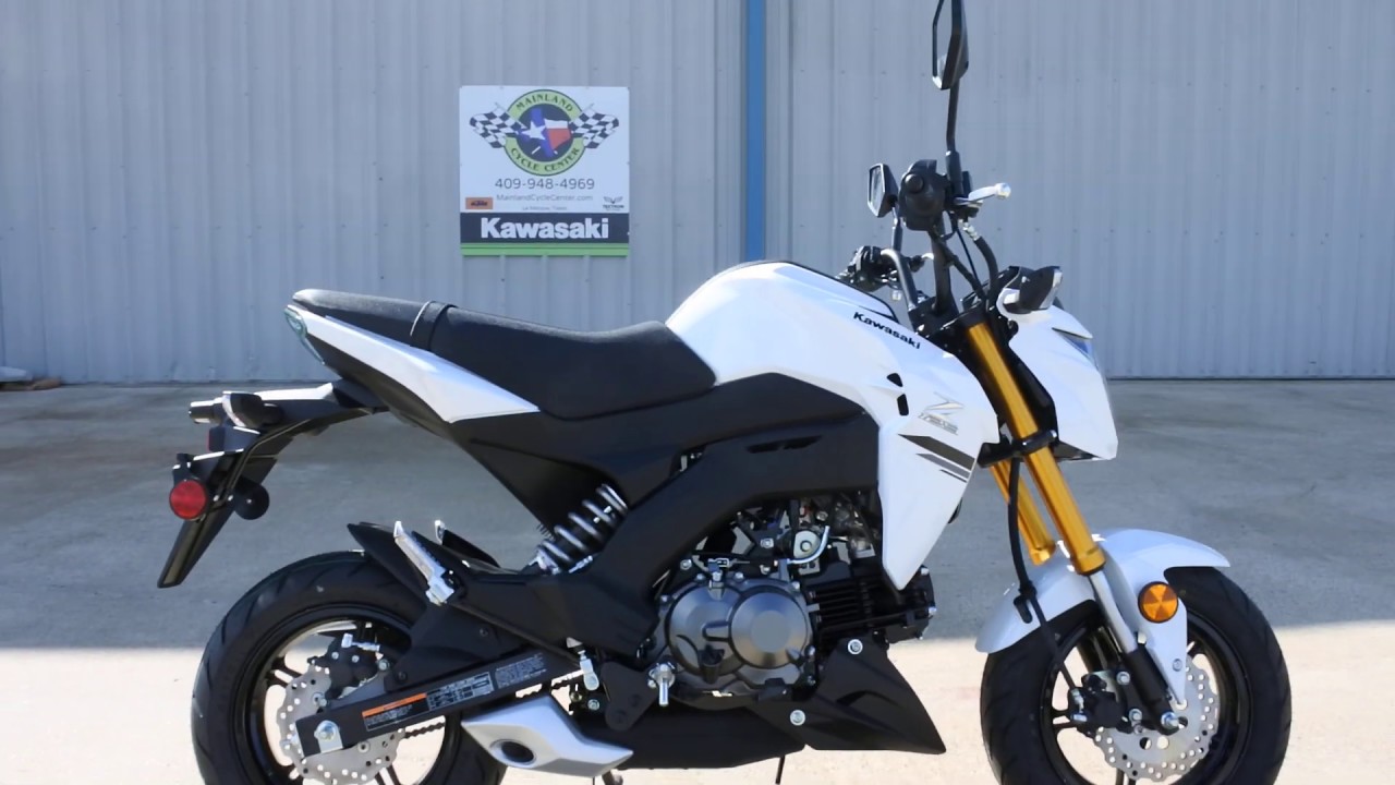 Mainland's look at the 2020 Kawasaki Z125 Pro in Pearl Stardust White