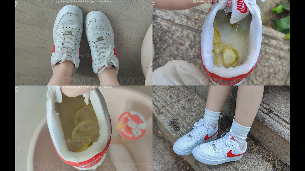 Making lemon tea in white NIKE AF(wet shoes)(109)(Full video 49m 30s)