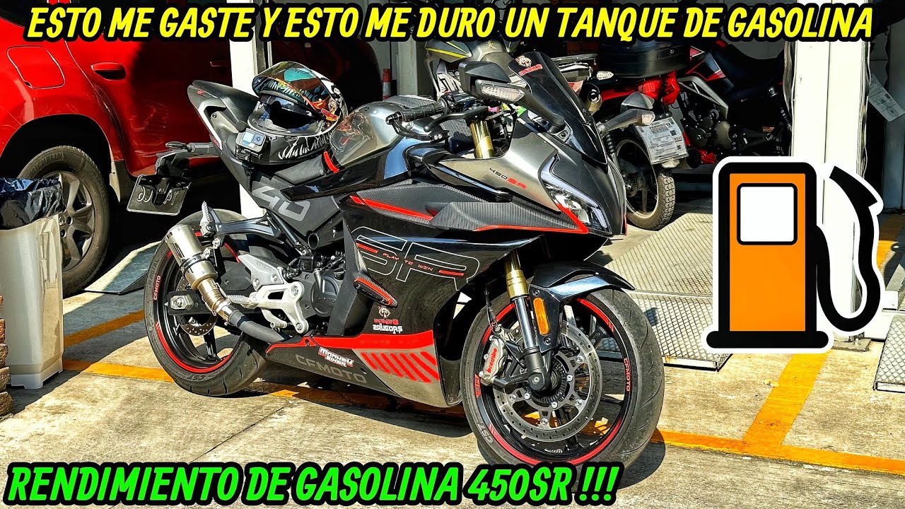 RENDIMIENTO DE GASOLINA A FONDO DE CF MOTO 450SR 2023 😱ESTO DURA UN TANQUE DE GASOLINA INCREIBLE 🔥