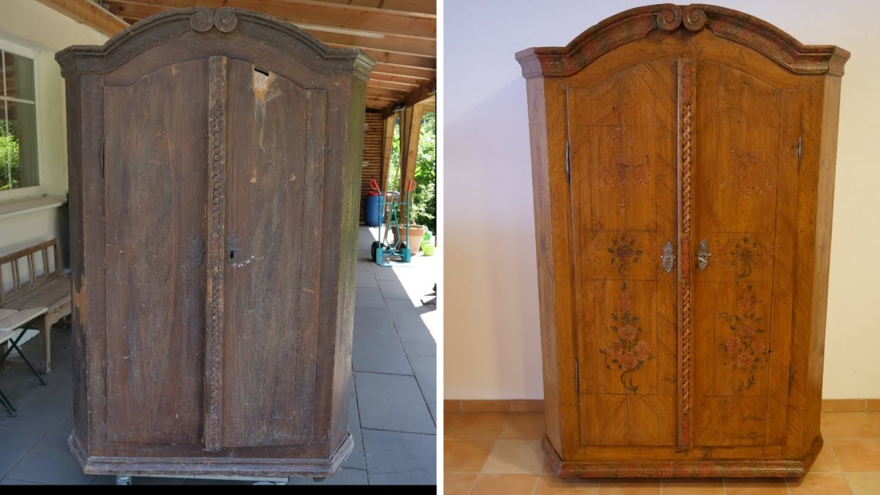 Restaurierung Bauernschrank 1833, Restoration farmhouse closet from  1833