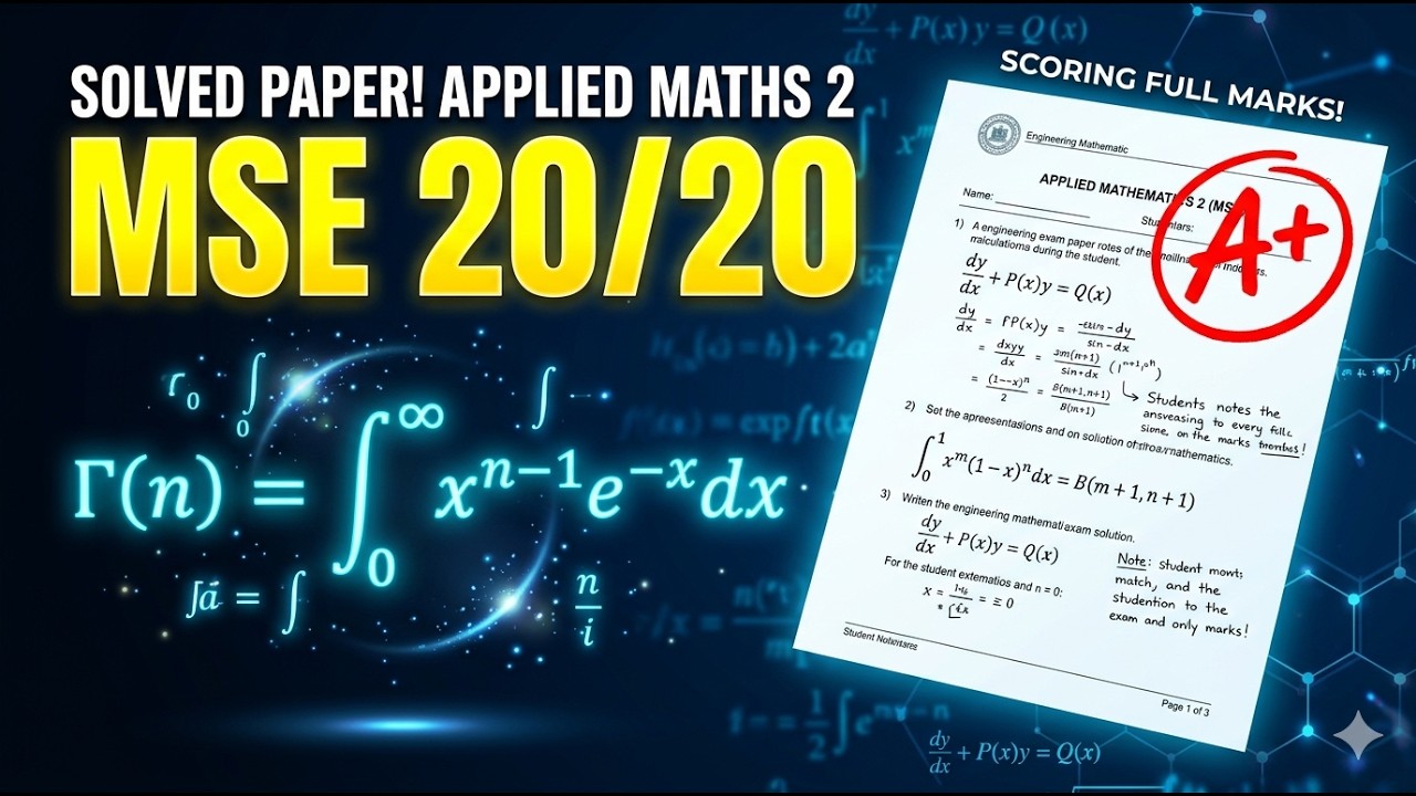 Applied Maths 2 MSE Solved Paper! 🚀 20/20 Score Guide | MU & SIES GST