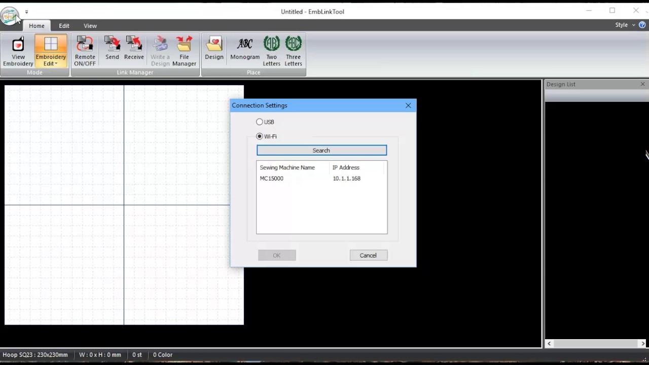 Set up Wifi Connection on Horizon Link Suite for the Janome MC15000