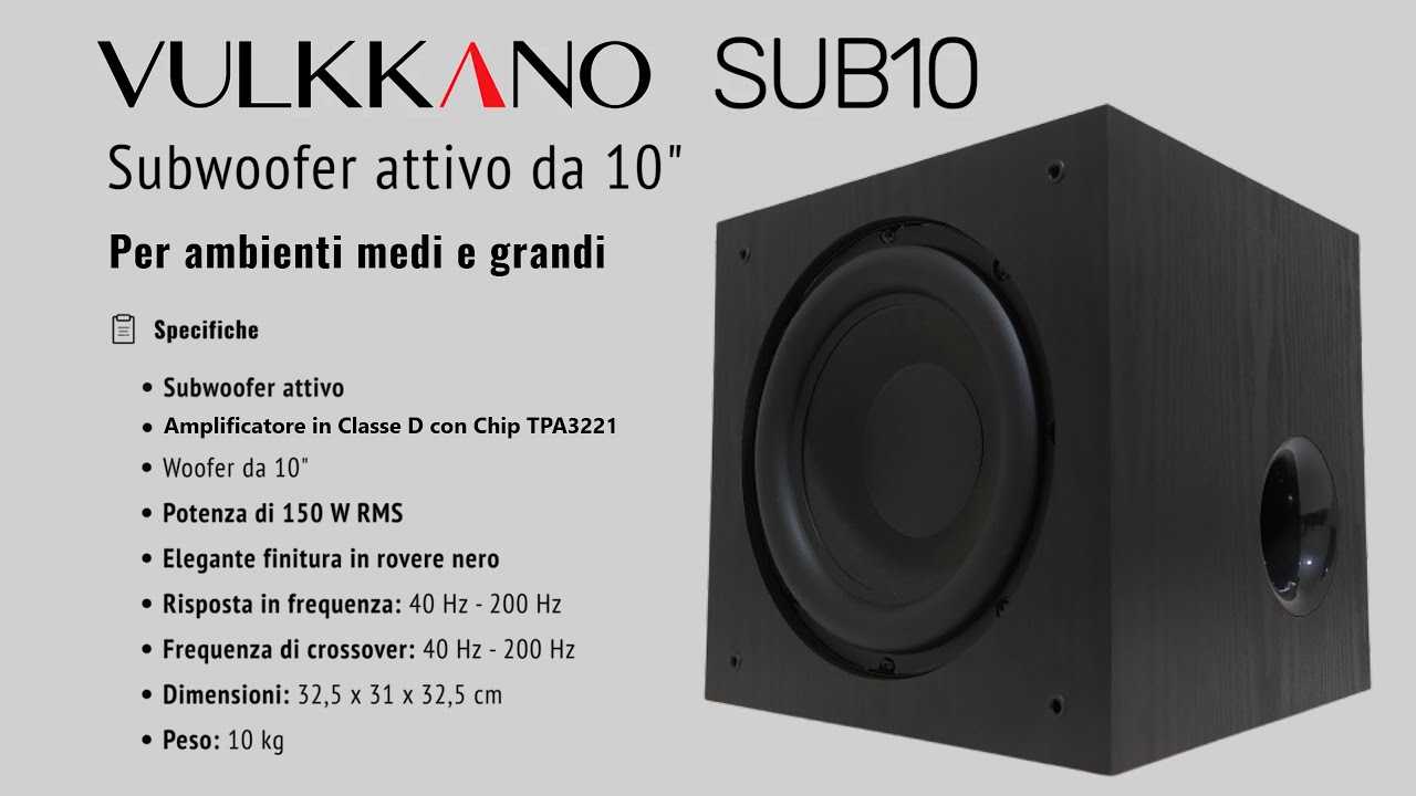 VULKKANO SUB10 Subwoofer attivo da 10