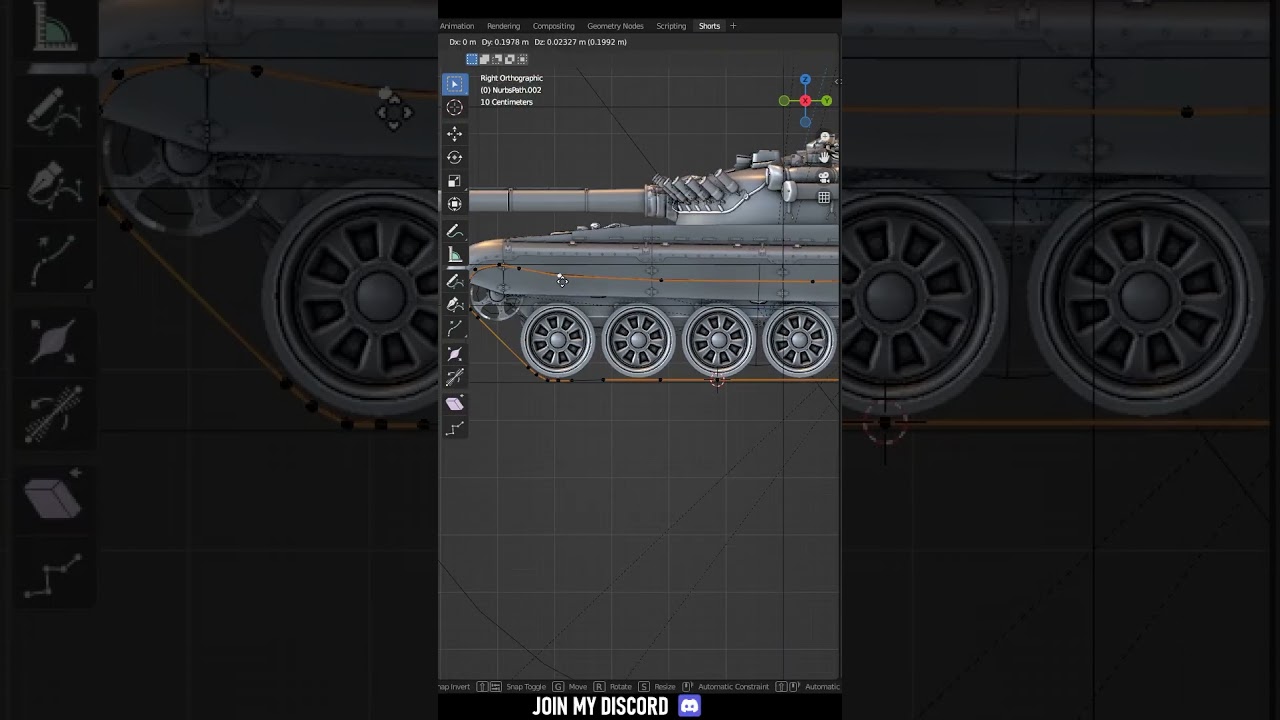 Blender Pro Tip #24 - Tank Tracks (Arijan) #shorts #blender #tutorial #tank