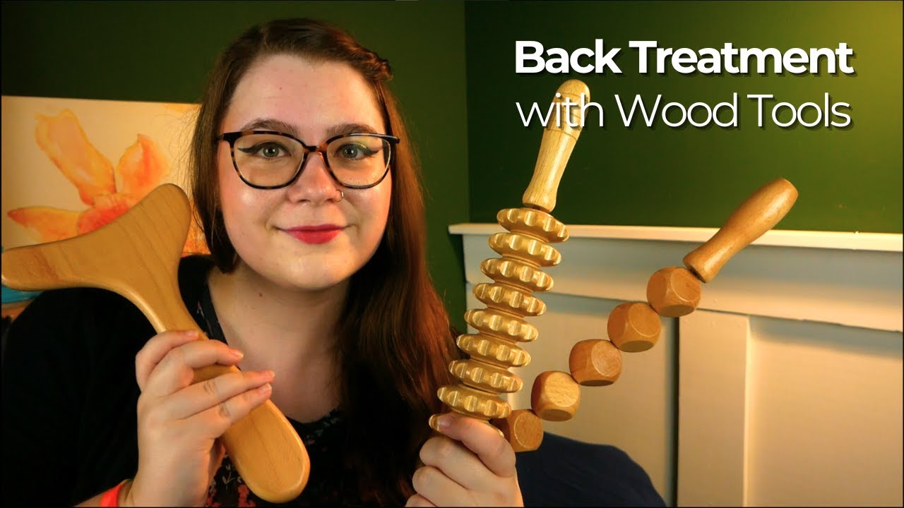Relaxing & Therapeutic Back Treatment (Wooden Tools, Rollers, Massage) 💤 Personal Attention ASMR