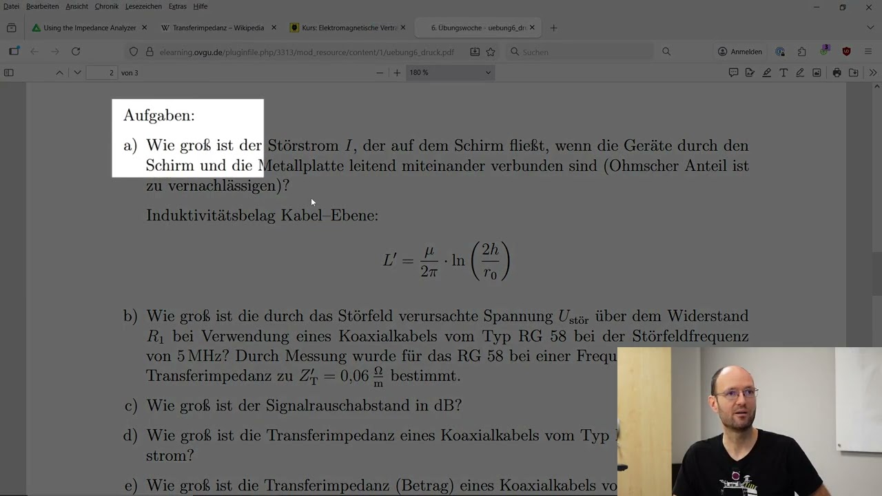 Berechnung und Messung der Transferimpedanz eines flexiblen RG58-Koaxialkabel und eines RG402-Kabels