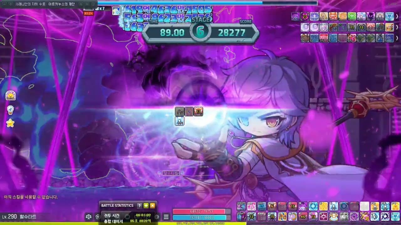 HEXA 95000 루미너스 수로 116,224점 (5초뚝/리레5/웨펖4)