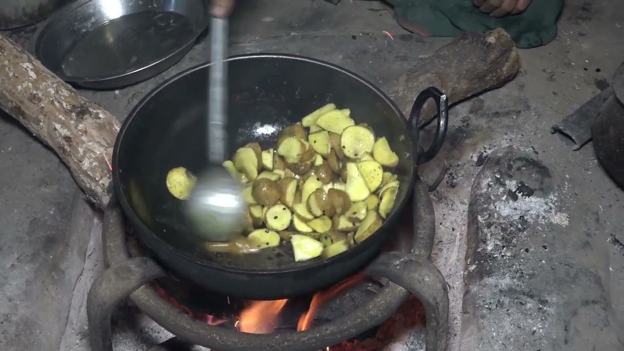 Nepali village || Cooking green vegetables in the village