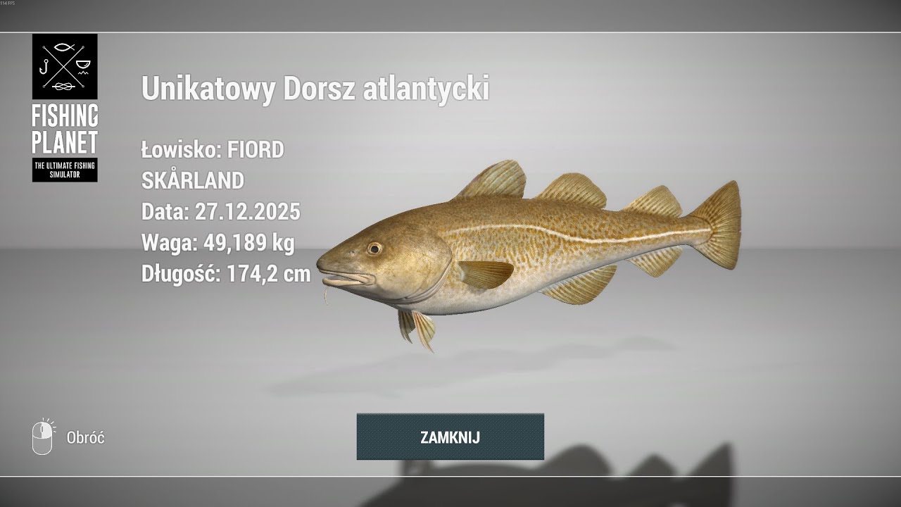 Fishing Planet Unique Atlantic Cod - SKARLAND FJORD NORWAY | Unikatowy Dorsz Atlantycki