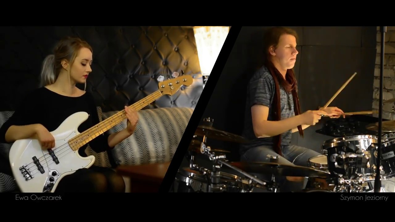 Justin Timberlake - Can't stop the feeling! - split screen cover [bass and drums]