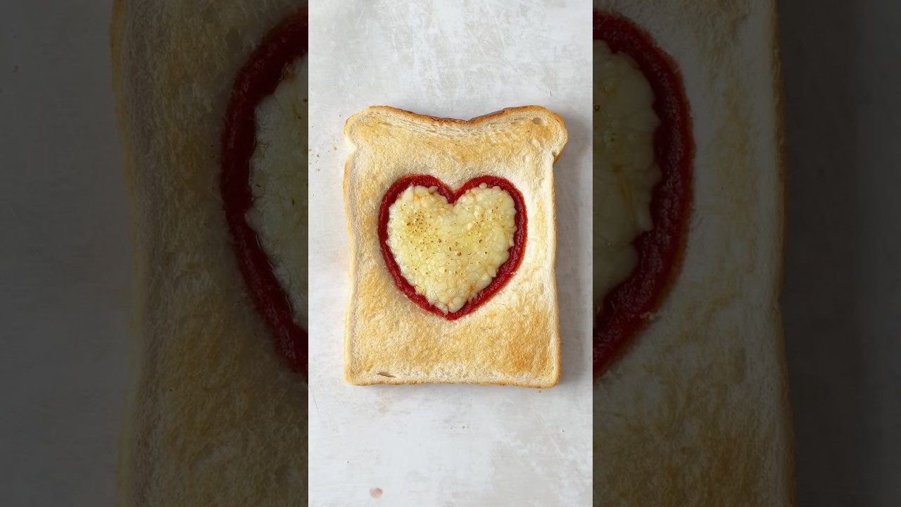 Heart Pizza Toast Hack (no cookie cutter needed!)