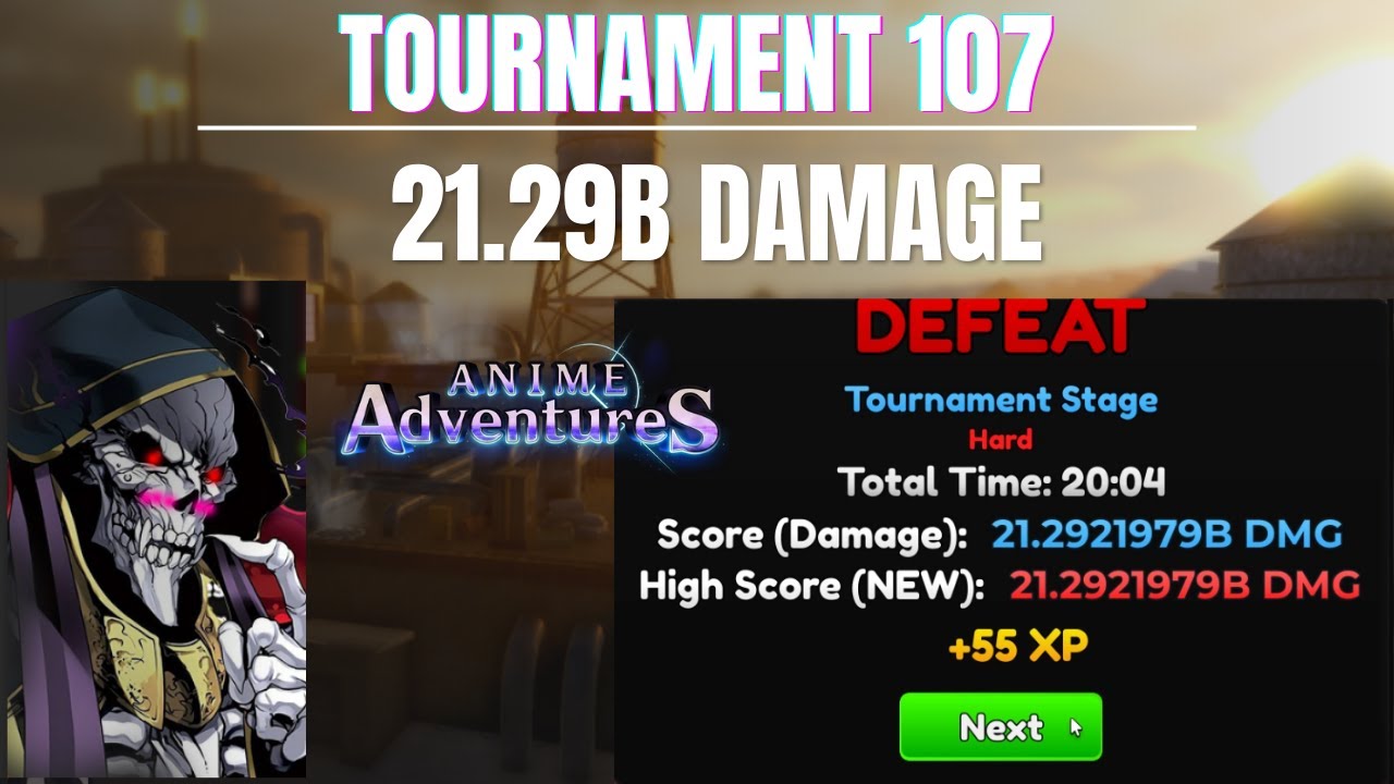 21.2B DAMAGE UNIQUE AINZ ON TOURNAMENT 107 | Anime Adventures