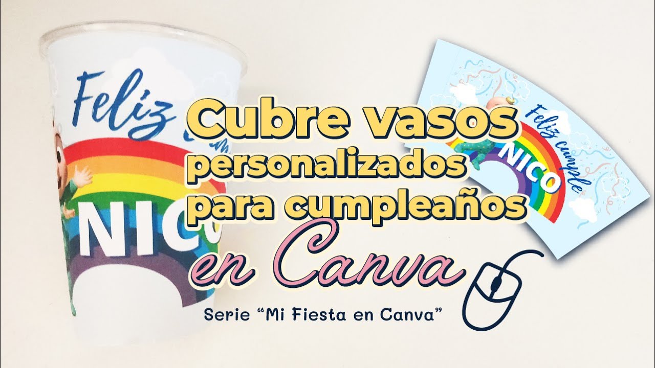 VASOS PERSONALIZADOS en CANVA + Plantilla GRATIS