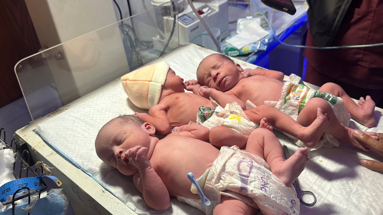 Triplets Baby First Moments on Earth | Vitamin K Injection at Birth 👶👶👶💉#baby #twinmoments #newborn 