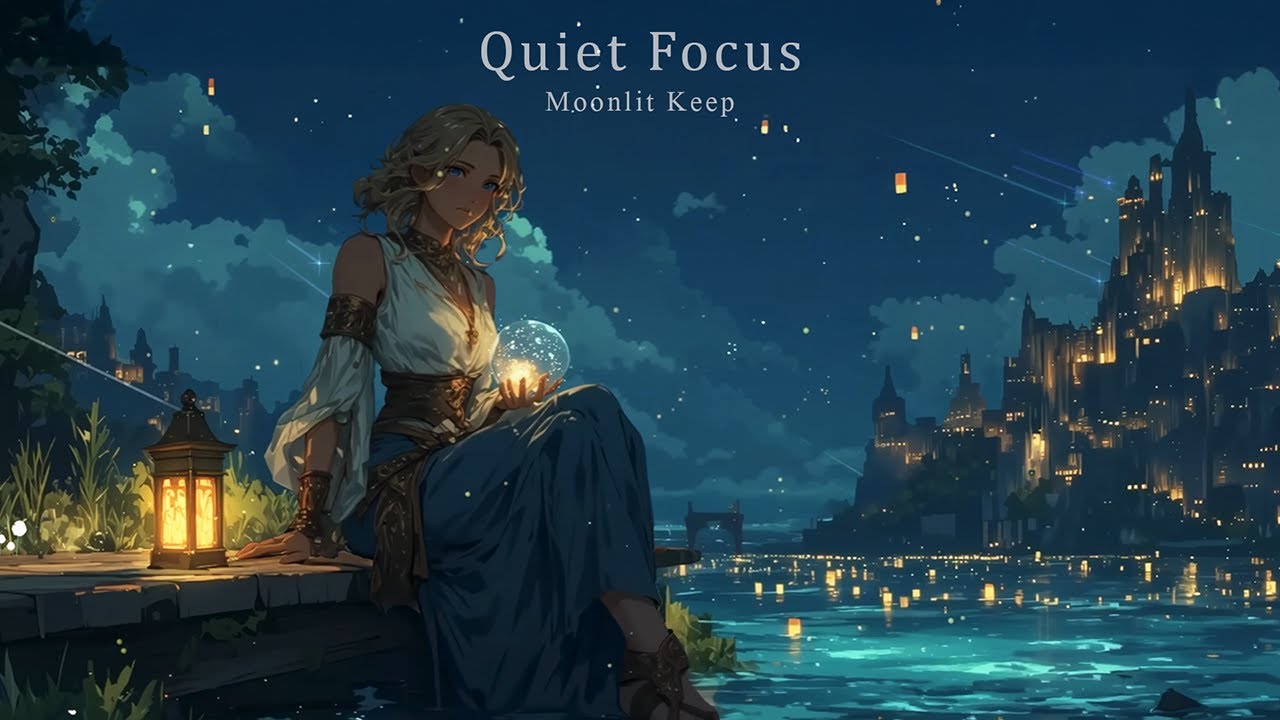 Fantasy Music for Focus & Relaxation | Lanterns by the Moonlit Harbor