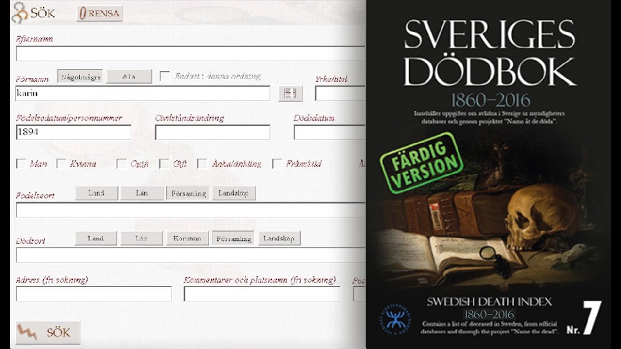 Så söker du släktingar i Sveriges dödbok