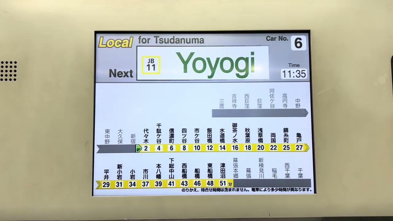 中央総武緩行線の4:3のLCD